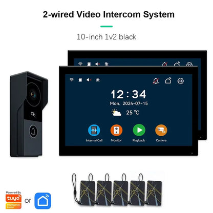 ANJIELO SMARTANJIELO SMART 10 Inch Vide10 Inch Doorbell Video Camera System with 7 Door Lock Intercom - Home Security Protection