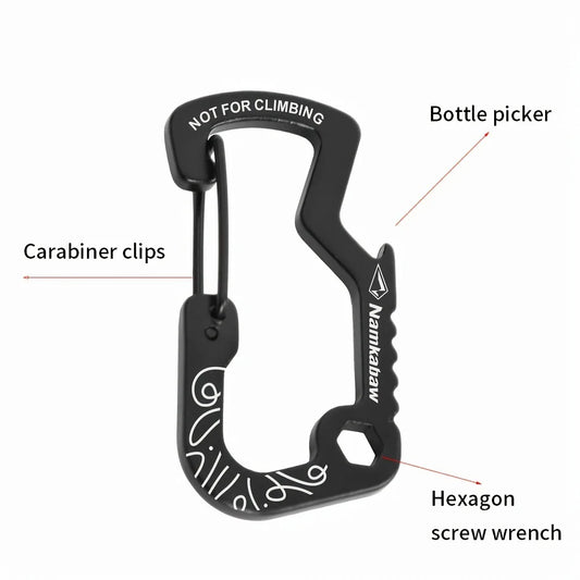 1/2/5pcs Outdoor Backpack Carabiner Multifunctional Print D Ring Spring Hook Metal Water Bottle Clip Aluminum Quick Release