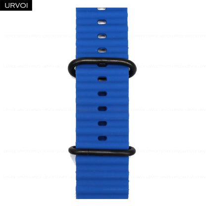 URVOI Ocean Band for Apple Watch Ultra 4 3 2 Strap Series 12 11 10 SE Sport Band for iWatch Silicone Wristband Black Buckle 49mm