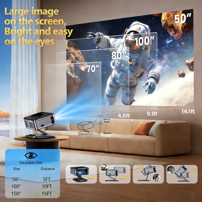 XIWBSY 3200ANSI T07Plus Google Voice Projector Android 14.0 Netflix Projector BT5.4 Wifi6 Home Theater Google TV Projector