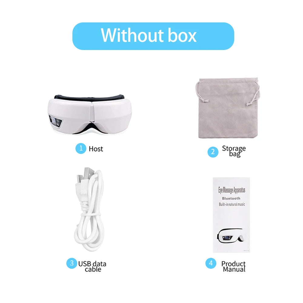 Electric Eye Massager Foldable Smart Airbag Vibrating Kneading Relax Massage Relieve Eye Dry Fatigue Bluetooth Music Eye Care