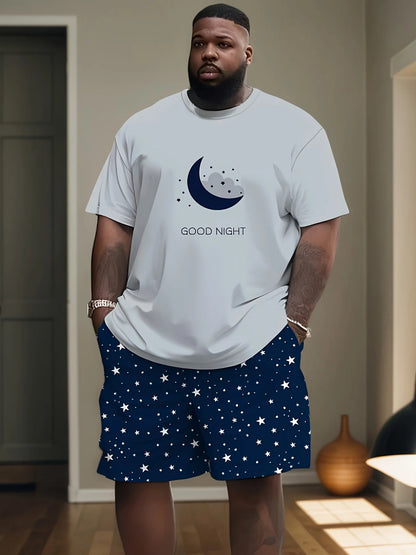 Summer Large Size Men's Clothing 3D Printed Short Sleeve Top Shorts 2-piece Set Outdoor Casual T-shirt Drawstring Shorts Sets