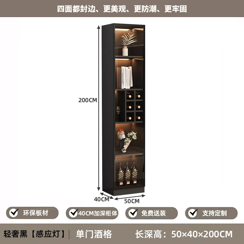 Mini Wine Cabinet Coffee Bar Cabinet for Living Room Home Decor Liquor Display Storage Furniture Wooden Beverage Cooler with