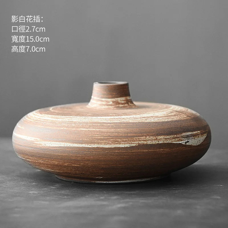 Ceramic Vases, Rough Ceramic Vases, Small Flower Pots, Old-fashioned Floral Arrangements, Table Decorations, Zen Flowers