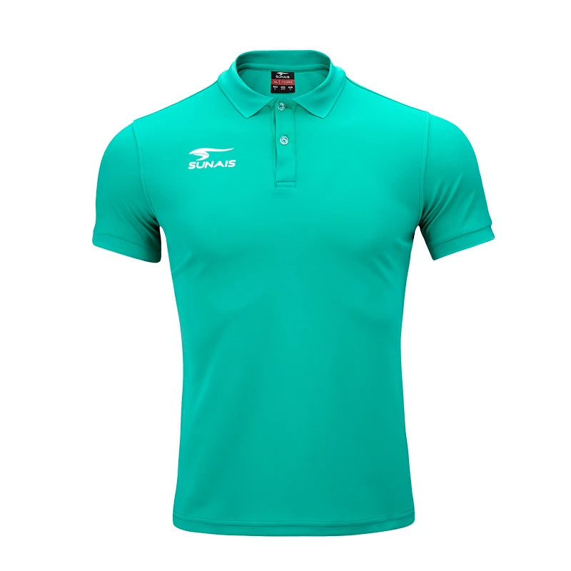 SUNAIS Men's Quick Dry Polo Shirt Breathable Football Training Short Sleeve T-shirt Outdoor Daily Casual Tops 730613