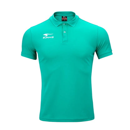 SUNAIS Men's Quick Dry Polo Shirt Breathable Football Training Short Sleeve T-shirt Outdoor Daily Casual Tops 730613