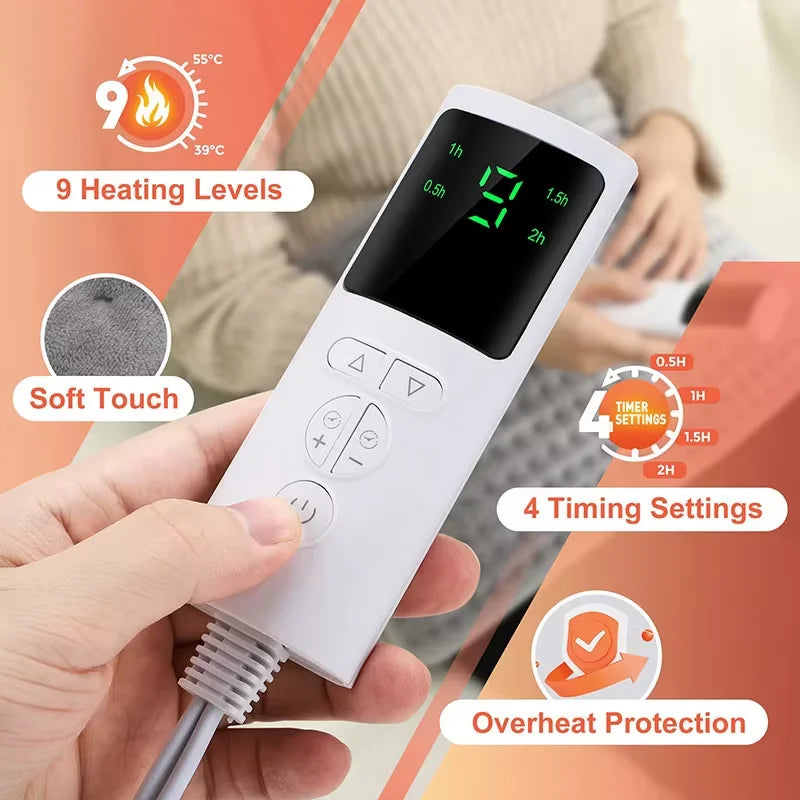 lectric Heating Pad Blanket 9 Levels Constant Temp 4 Mode Timer Thermal Mat Fast Warm for Abdomen Hand Back Body Winter Heating