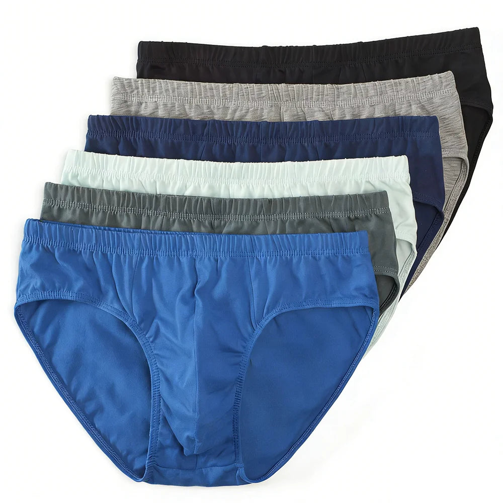 Random 5pcs Pure Cotton Mens Briefs Solid Color Men Underwear Plus Size L-6XL Men's Breathable Panties Sexy Elastic Men Briefs