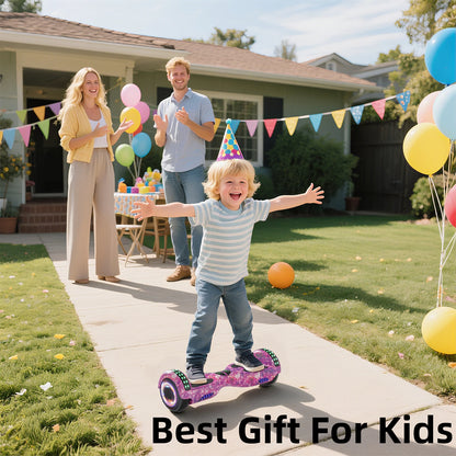 SIMATE P6 Hoverboard, 6.5" Self Balancing Scooter, All Terrain Hover Boards with Bluetooth, APP Control and LED Lights for Kids Adults
