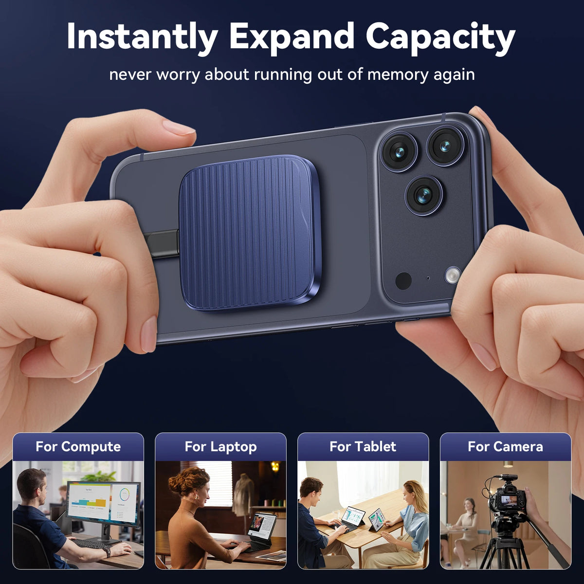 KOOTION X7MAX Magnetic Portable External SSD 2000MB/s HDR USB 3.2 GEN2 Record and Store for iPhone 15 16 17 Portable Solid State