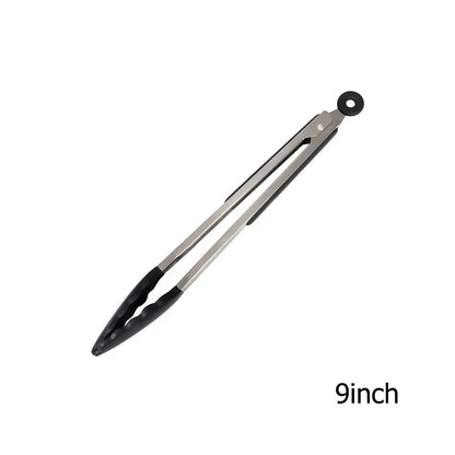 LMETJMA Premium Kitchen Tongs Silicone Cooking Tongs 9 12 inch BPA Free Non-Stick BBQ Cooking Grilling Locking Food Tongs KC0253