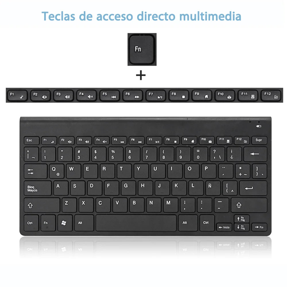 New Spanish Keyboard Wireless Mouse For Game PC Player TV Spanish Keyboard and Mouse Set 78Keys Gaming Keyboard Dropshipping