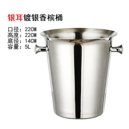 European Style Stainless Steel Ice Bucket Wedding Birthday Party Decoration Wine Beer Whisky Champagne Beverage Cooler