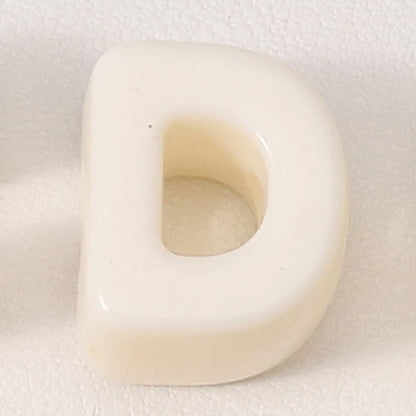 20pcs Beige Acrylic Large Hole Letter Loose Beads DIY Necklace