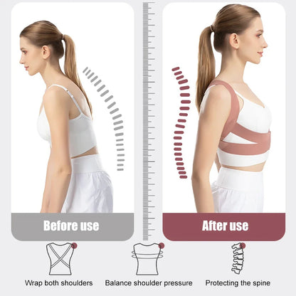 1PCS Posture Corrector Back Brace,Comfortable Shoulder Strap Hunchback Correction Belt Spine Support for Upper Back Pain