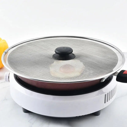 Stainless Steel Splash Guard 29cm Cover Frying Pan Lid Kitchen Cooking Tools Filter Splash Guard Dishwasher Safe