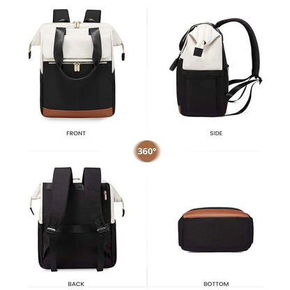 Cream Color Women Travel Laptop Backpack Large Capacity Multi-Piece Luggage Bag Simple Versatile Shoulder School Bag Travel Bags