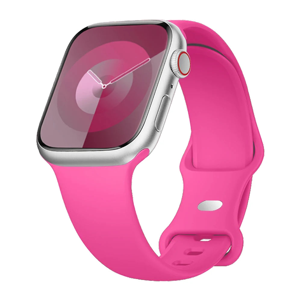 Silicone Strap For Apple Watch Bands 40mm 44mm 46mm 45mm 41mm 49mm 42 Correa Bracelet iWatch series ultra3 2 7 8 9 se 10 11 band