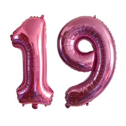 2Pcs 32 Inch Gold Silver Black Blue Red Helium Foil Number Balloon 16 17 18 19 20 21 Happy Birthday Party Decoration Supplies