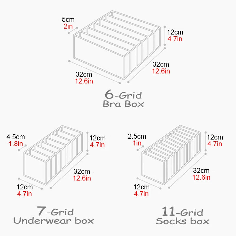 Closet Organizer For Underwear Socks Home Cabinet Divider Storage Box Drawer Organizers Bra Socks Storage Organizer Box