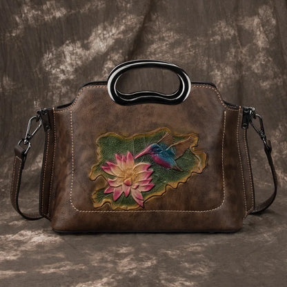 Ladies' Handbag European And American Fashion Large Capacity Retro Leather Women's Bag Versatile Single Shoulder Cros