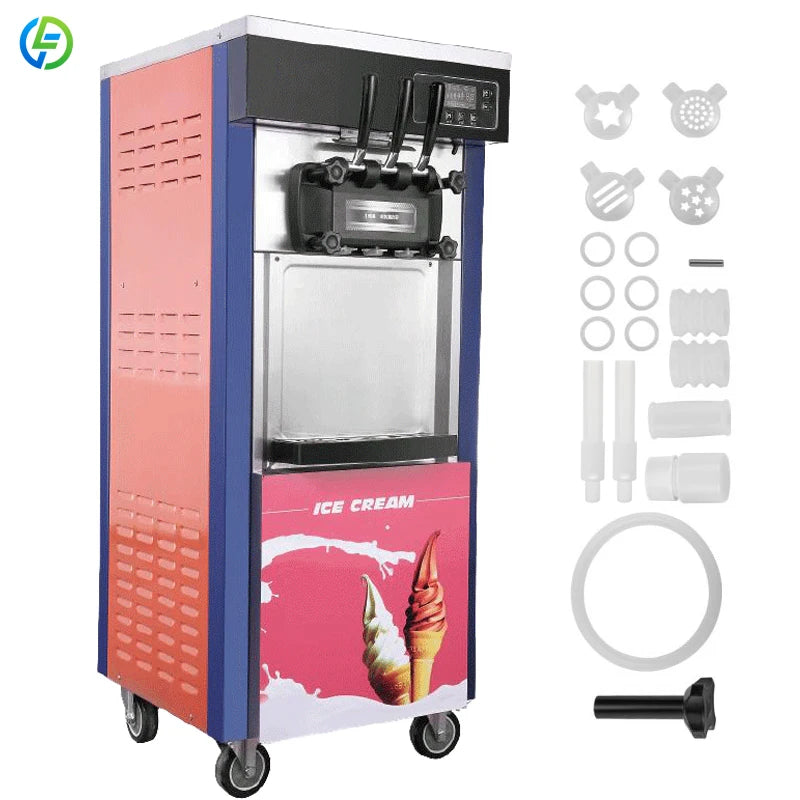 Customized Ice Cream Making Machines 22-28L/H Icecream Maker 3 Flavor Commercial Soft Serve Ice Cream Machine for Business Price