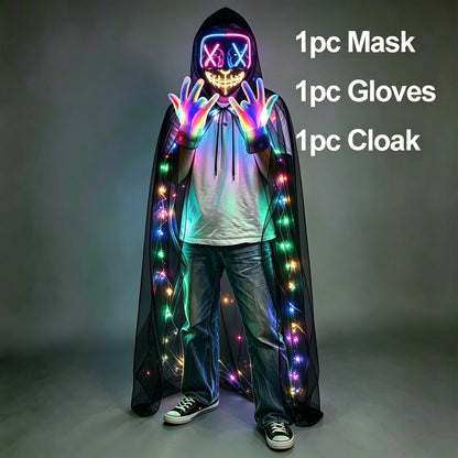 Wireless LED Purge Mask Halloween Horror Party Carnival Cosplay Costume Props Halloween Purge Masks 10 Colors LED Mask Men Women