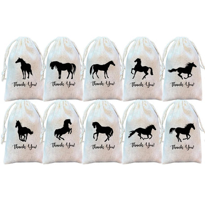 5Pcs Horse Party Favor Bags Farm or Equestrian Themed Goodie Bags Birthday Party Decoration Favor NewBorn Baby Shower Kids Gift