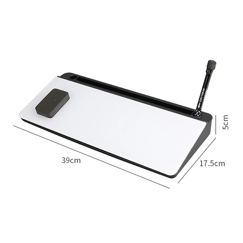 Glass Desk Whiteboard With Storage Plastic Memo Keyboard Stand Tempered Household Message Board Home Office Blackboard