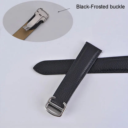 Watch strap soft cow leather for Cartie'r Tank/must/solo/santos watch band high-end quick release easy  install foldable buckle