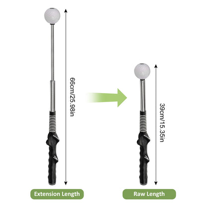 Retractable Golf Swing Training Aid Portable Grip  with Click Feedback for Golf Practice & Training