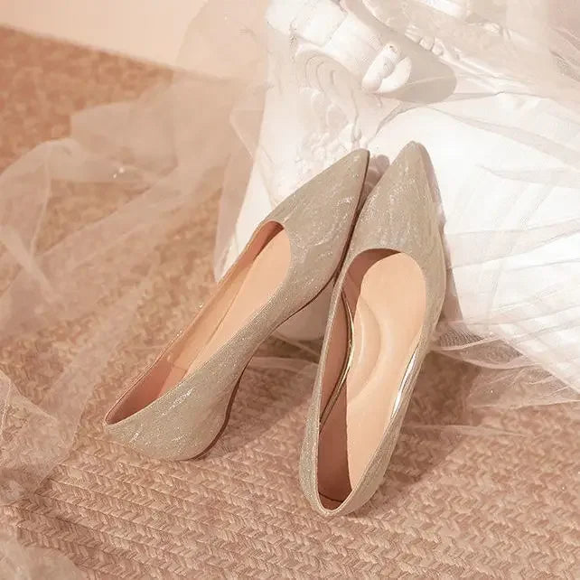 Woman Flats Gold Wedding Bride Shoe Pointed Toe Sexy Shoes For Women High Quality Fashion Novelties Offer 39 Genuine Mark On