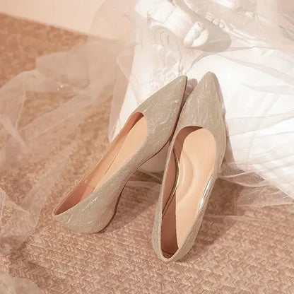 Woman Flats Gold Wedding Bride Shoe Pointed Toe Sexy Shoes For Women High Quality Fashion Novelties Offer 39 Genuine Mark On