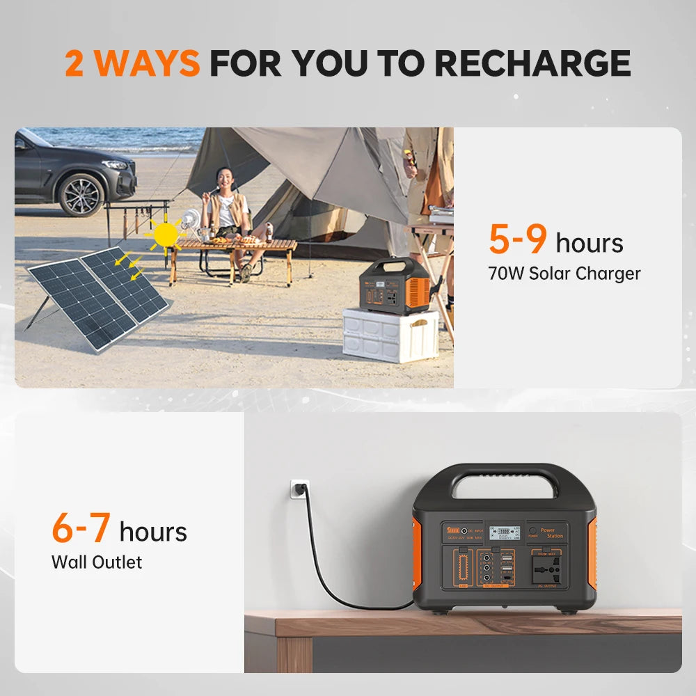 Gaiaray Solar Power Station 500W 300W Solar Generator 460WH 230WH Super Fast Charging APP Control Emergency Power Station for Home Camping Power Outages 110V US Warehouse