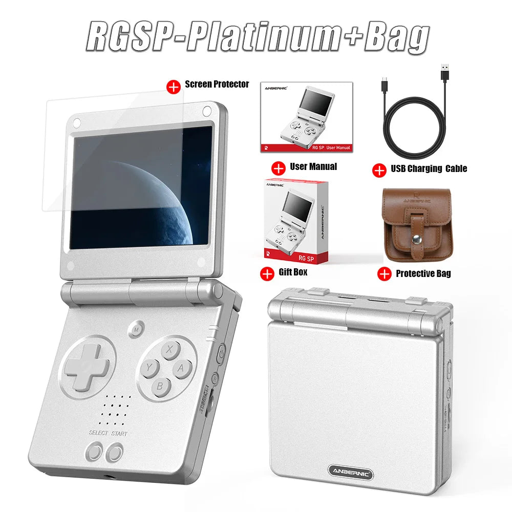 Anbernic RGSP 64 Bit Retro Handheld Game Player 16G Built-in Linux System Foldable 3.4 Inch IPS Screen Retro Game Console RG SP