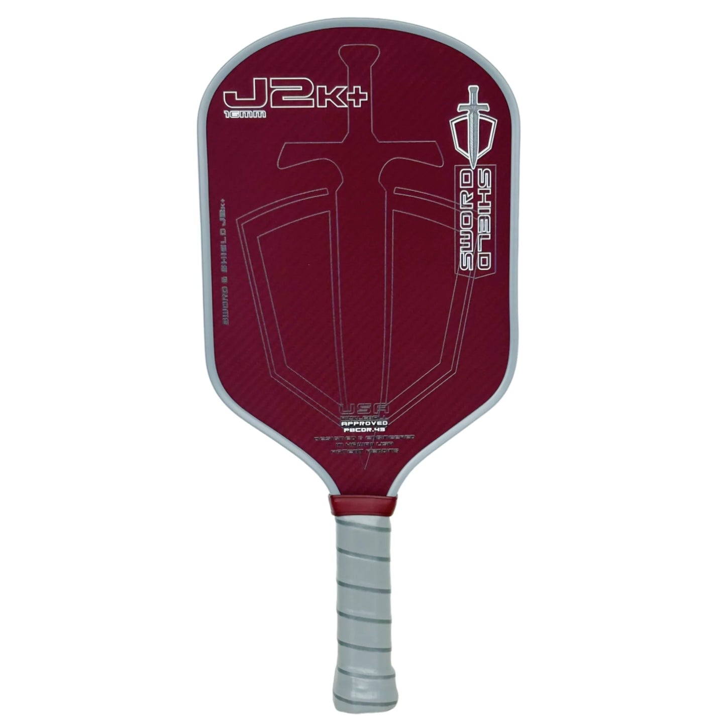 SWORD&SHIELD J2K+ Aramid Fiber Pickleball Paddle, Polymer Honeycomb Core, Large Sweet Spot, Thickness 16MM, Textured Surface