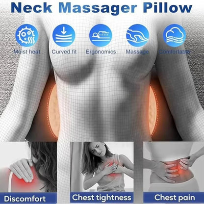 Multi-functional 3-in-1 Back Massager with Relief Bed Sleeping Shiatsu Deep Tissue Portable Shoulder Lower Back Pain Relief
