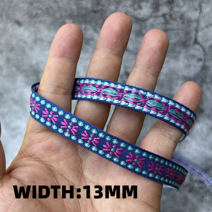 5 Yards 1~3CM Geometric Flower Designs Are Selling Well Embroidered Jacquard Ribbon Decorative Clothing Dog Chain Curtains