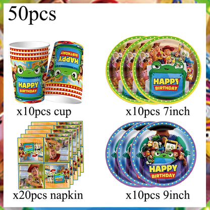 Toy Story Birthday Party Supplies Balloon Tableware Paper Plates Cups Napkins Kids Party Decor Baby Shower Picnic Table Supplies