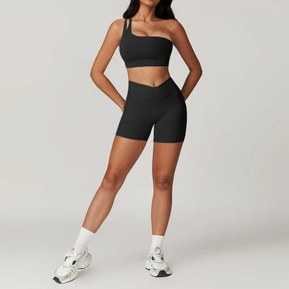 Skinny Sports Sets Women's Tracksuit Scrunch Butt Fitness Suits Push-Up Sexy Workout Sportswear Tights Short Activewear Woman