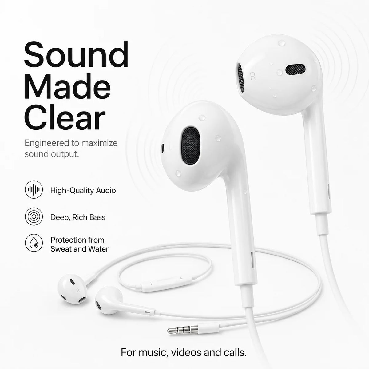 Official Apple EarPods Wired Earphones 3.5mm Lightning USB-C Connector with Mic Volume Control for iPhone iPad Mac