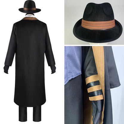 Nakahara Chuuya Cosplay Costume  Include Hat Uniform Trench Coat Pants Big Size Outfits Halloween Party for Comic Con