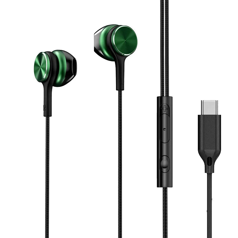 Type C Wired Earphones HiFi Stereo Sound in Ear Headphones 3.5mm Heavy Bass Music Headset For Samsung Galaxy S26 S25 S24 Earbuds