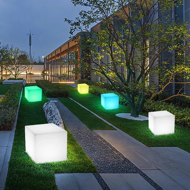 Luminous Cube Lamp Lawn Solar LED Outdoor Lighting Non Solar Lamp Outdoor Garden Decoration Outdoor Courtyard Light