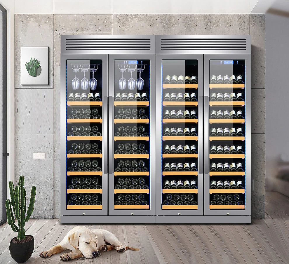 Quiet Operation Wine Cellar Compressor Wine Cooler 320 Bottle Refrigerator for Home Bar Club Private Collection Storage