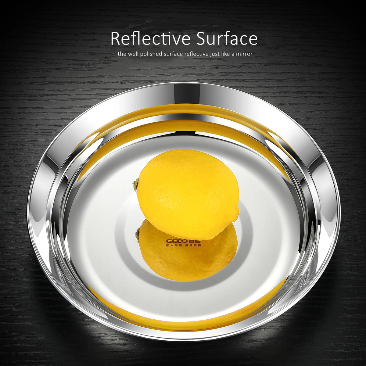 20~26cm Diameter Pure 316L Stainless Steel Plate LFGB Certified 99.9% Anti-bacterial Dinning Platter Fall Resistant Tableware