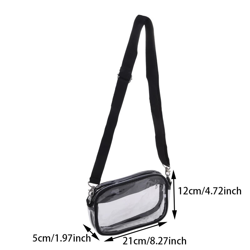 PVC Transparent Shoulder Bag Woman Crossbody Bags Concerts Sports Events Waterproof Jelly Pack Summer Travel Purse Phone Pouch