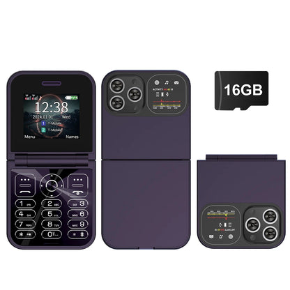 SERVO Classic Small Flip Mobile Phone 2G Dual SIM Card Blacklist Speed Dial 2.0" Screen 180° Fold Button Cellphones New Upgrade