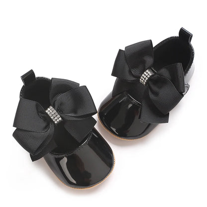 Cute Princess Baby Shoes Spring and Autumn Edition Butterfly Bow Decoration PU Soft Bottom Suitable for 0-1 Year Old Baby