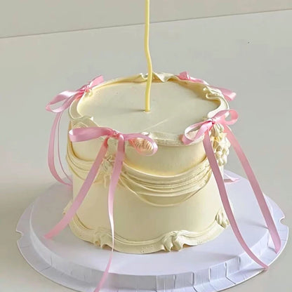 10pcs Bow Cupcake Toppers Birthday Bowknot Ribbons Coquette Pink Bow Cake Decors Bridal Baby Girls Wedding Party Supplies